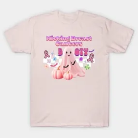 -Kicking breast cancers booty Halloween shirt