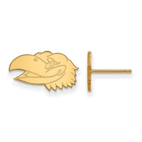 10k Yellow Gold University of Kansas XS Mascot Head Post Earrings