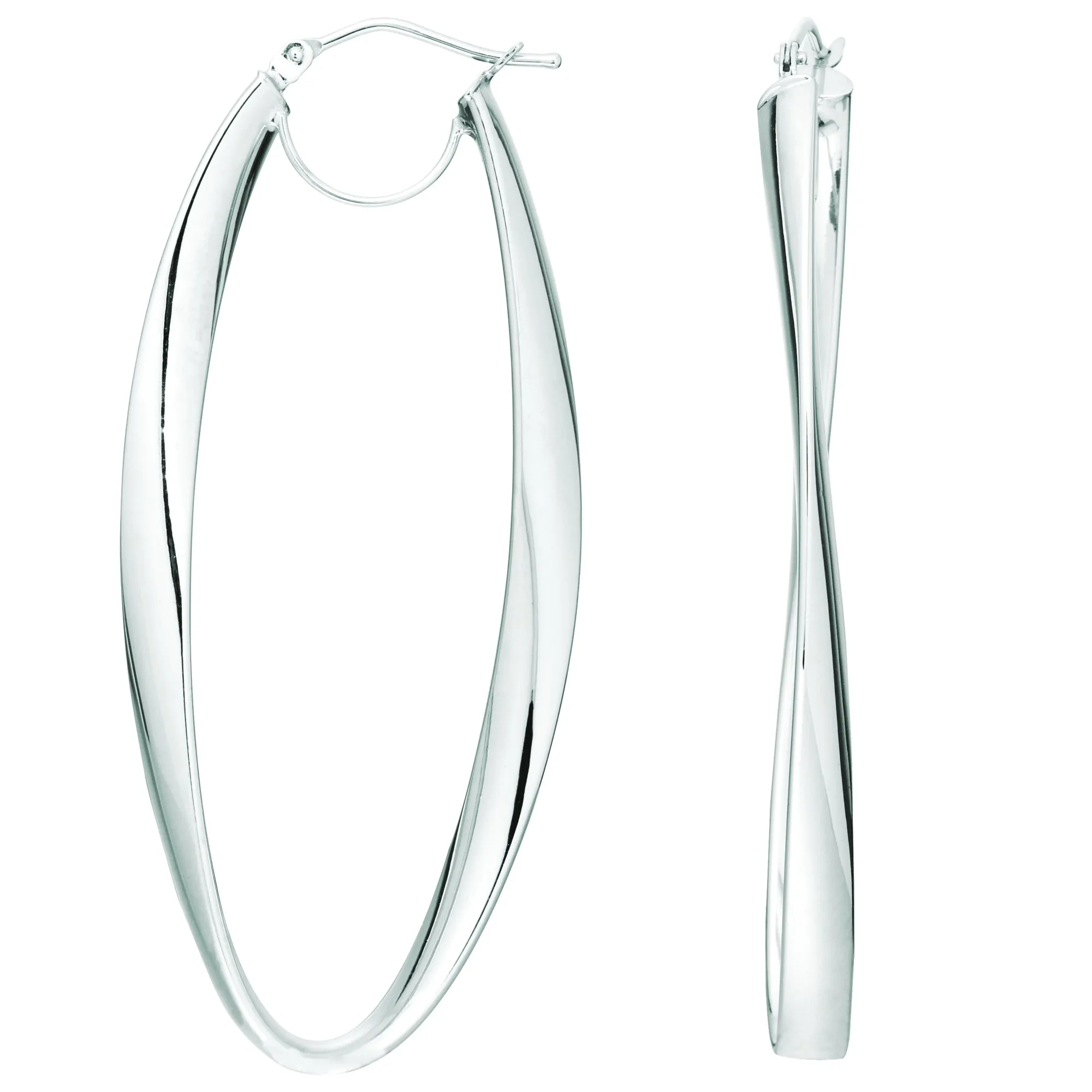 14K Gold 2mm Shiny Wavy Hoop Earrings