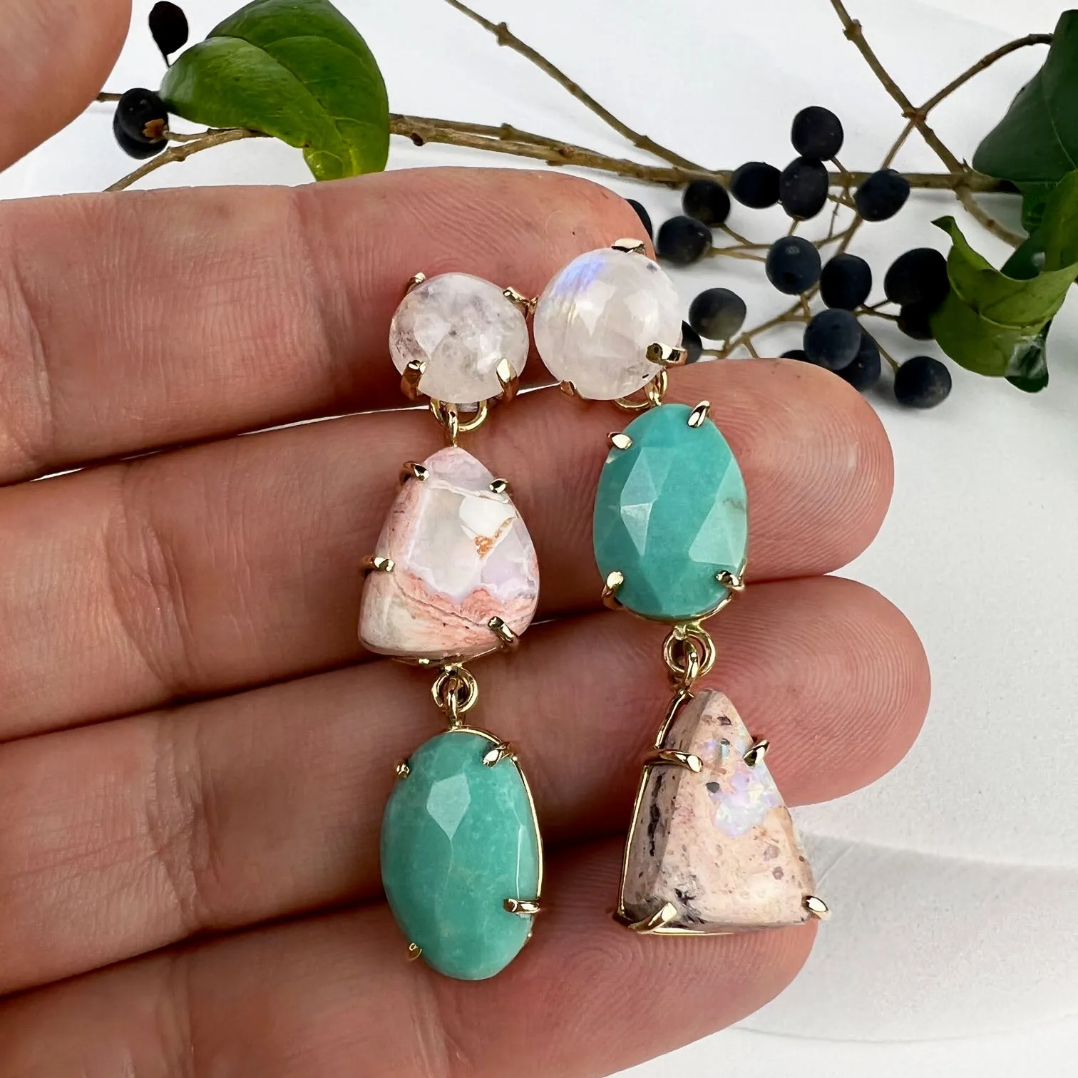 14k Opal Montage Earrings