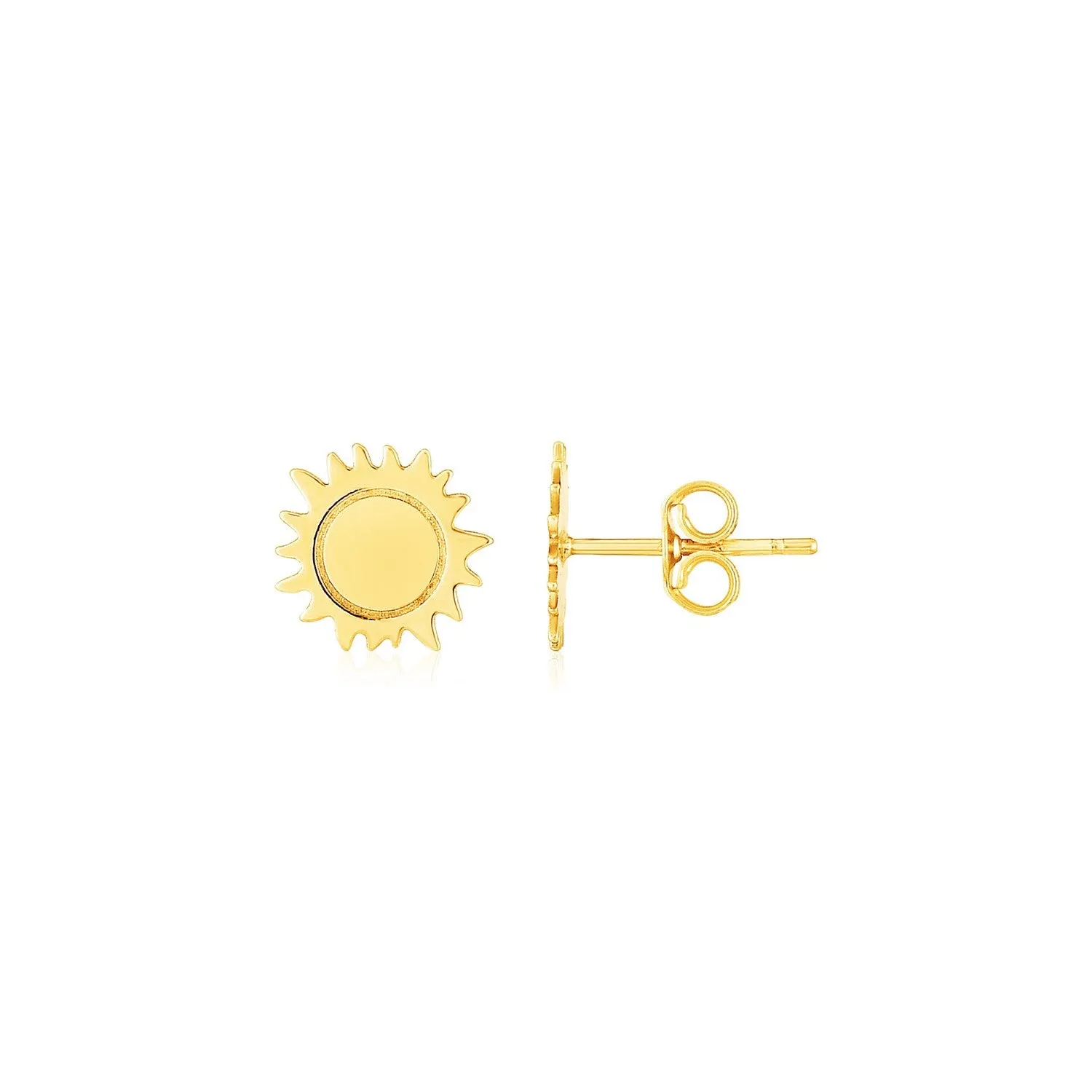 14K Yellow Gold Sun Earrings-rx58300