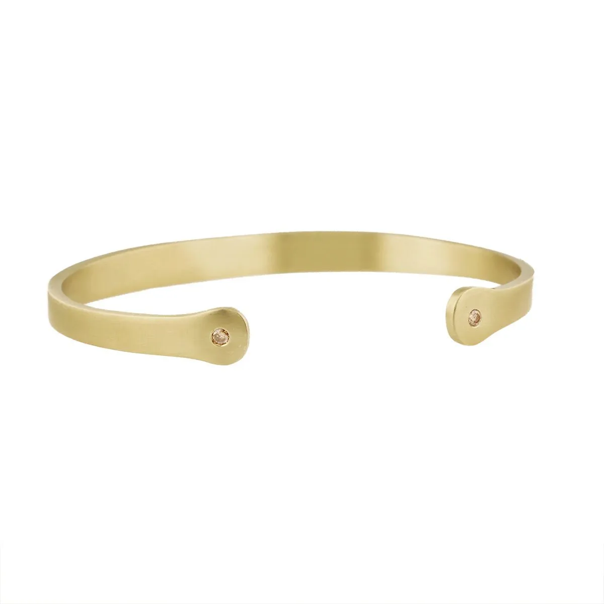 18K Gold Inverted Cuff Bracelet with Cognac Diamonds