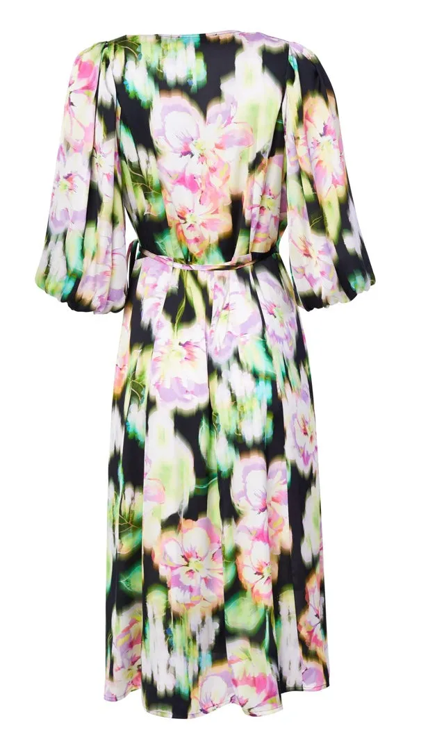 23150- Puff Sleeve Wrap Dress - Kate Cooper