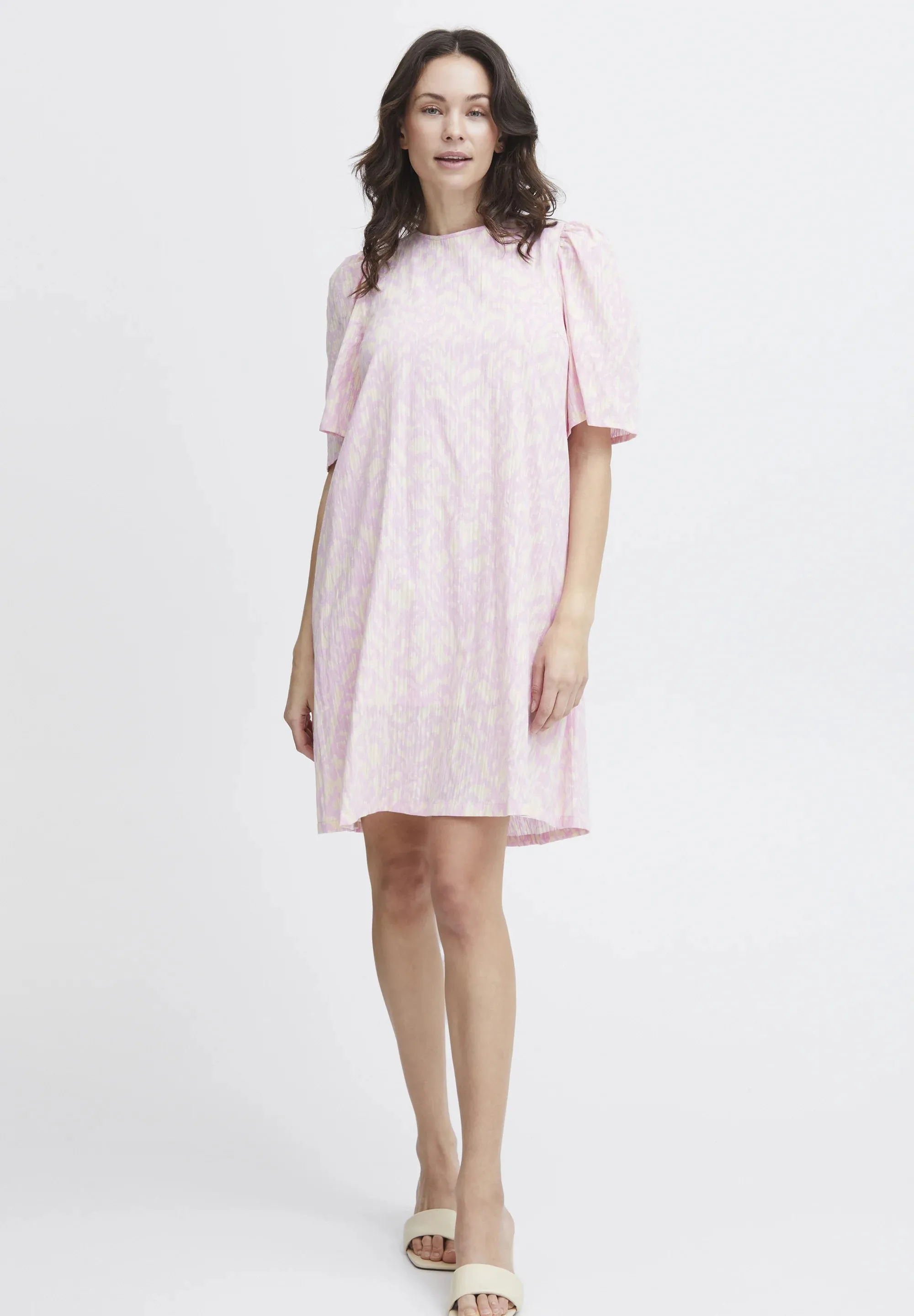 3533- Pink Print Sun Dress - Fransa