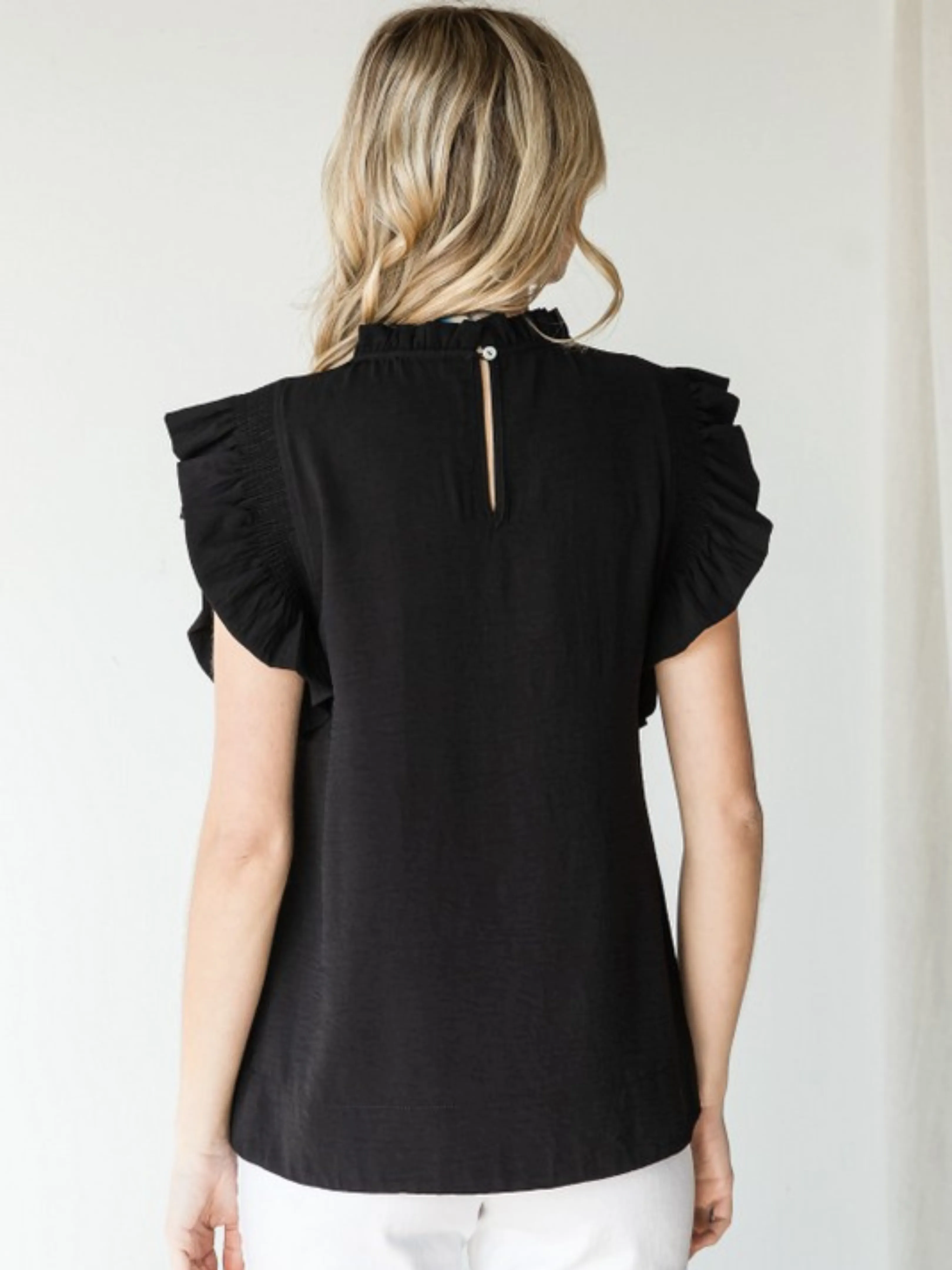 All the Frills Top - Black