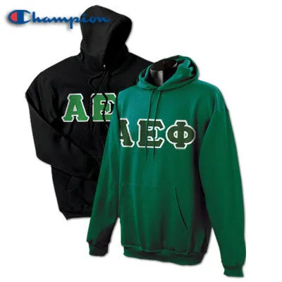 Alpha Epsilon Phi Champion Powerblend Hoodie, 2-Pack Bundle Deal - Champion S700 - TWILL