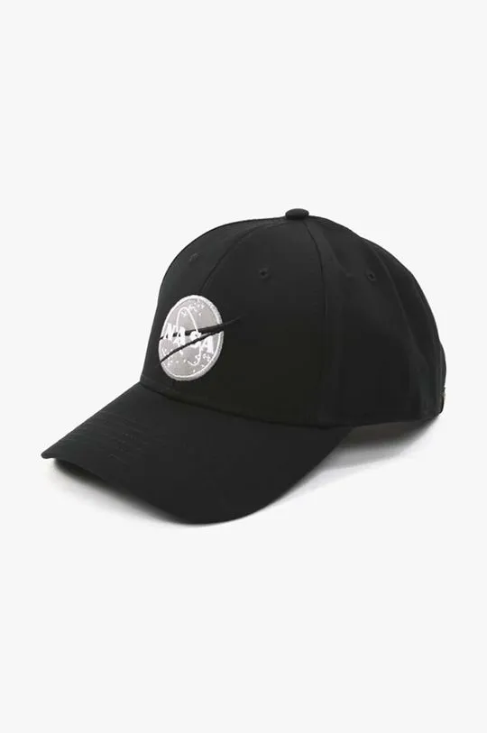 Alpha Industries cotton baseball cap Nasa Cap black color