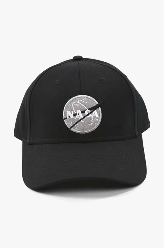 Alpha Industries cotton baseball cap Nasa Cap black color