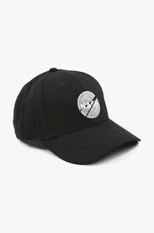 Alpha Industries cotton baseball cap Nasa Cap black color