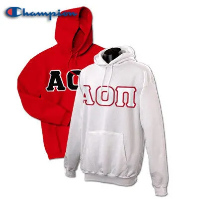 Alpha Omicron Pi Champion Powerblend Hoodie, 2-Pack Bundle Deal - Champion S700 - TWILL