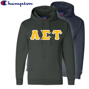 Alpha Sigma Tau Champion Powerblend Hoodie, 2-Pack Bundle Deal - Champion S700 - TWILL