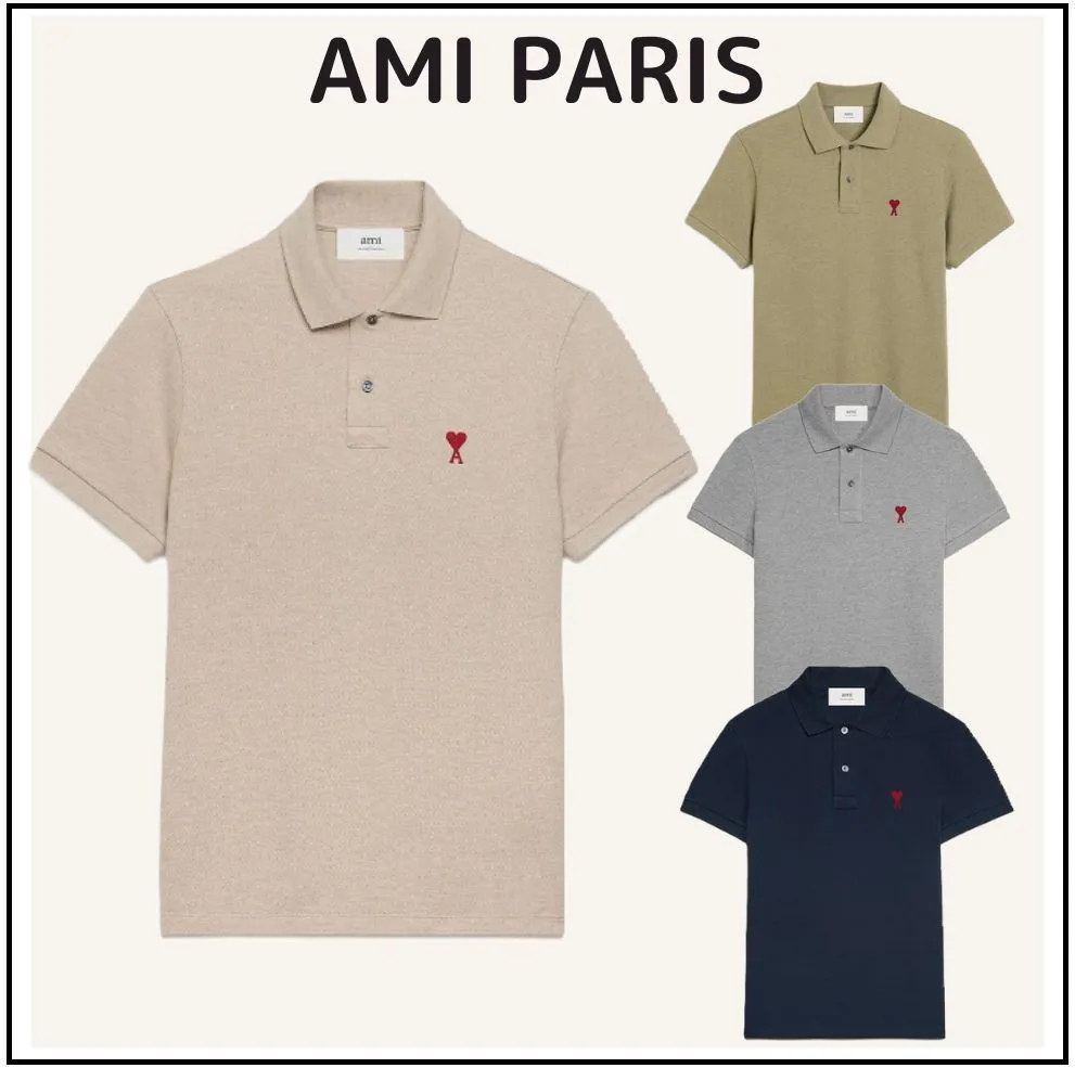 AMI PARIS  |Unisex Plain Cotton Short Sleeves Halloween Logo Designers