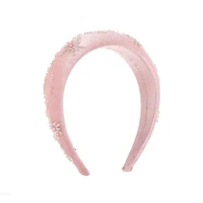 Avery Christmas Designer Headband in Light Pink