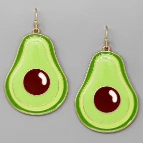 Avocado Enamel Drop Earrings