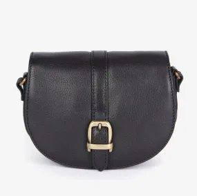 Barbour Laire Leather Saddle Bag in Black