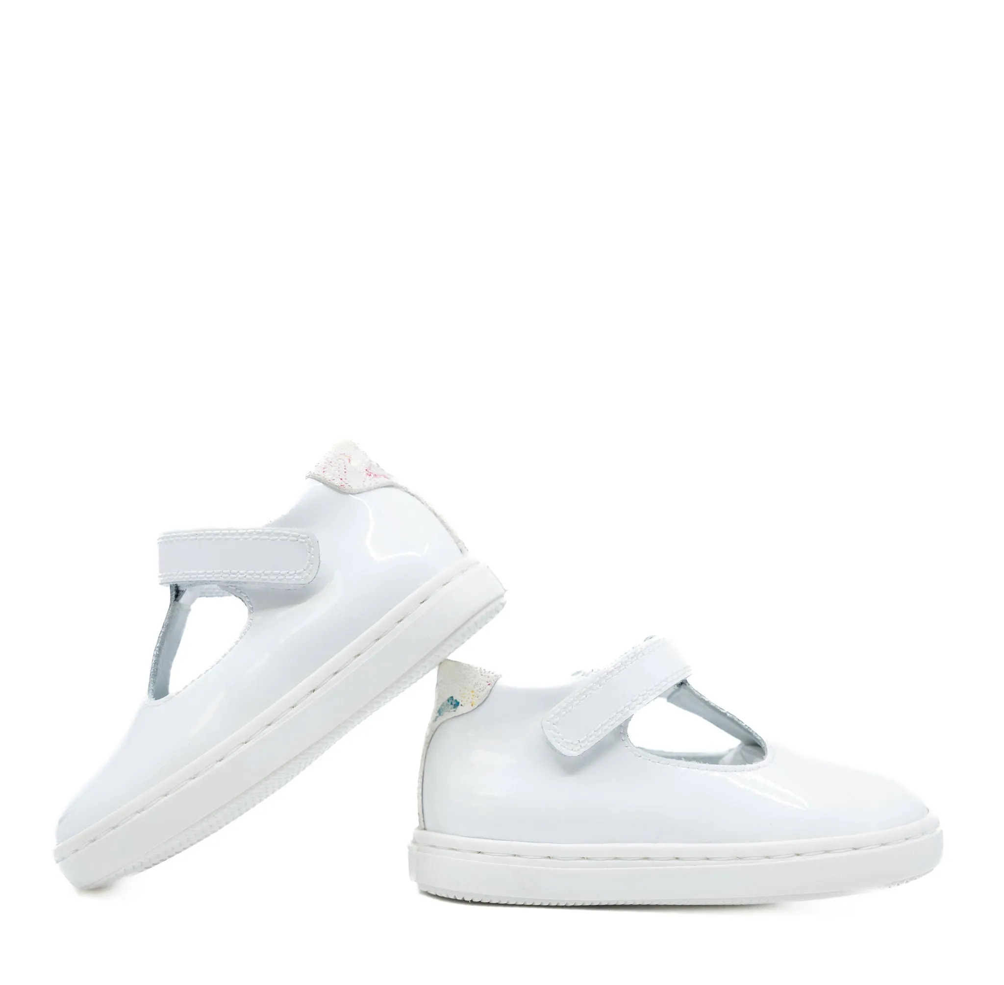 Beberlis White Patent T Strap Baby Sneaker