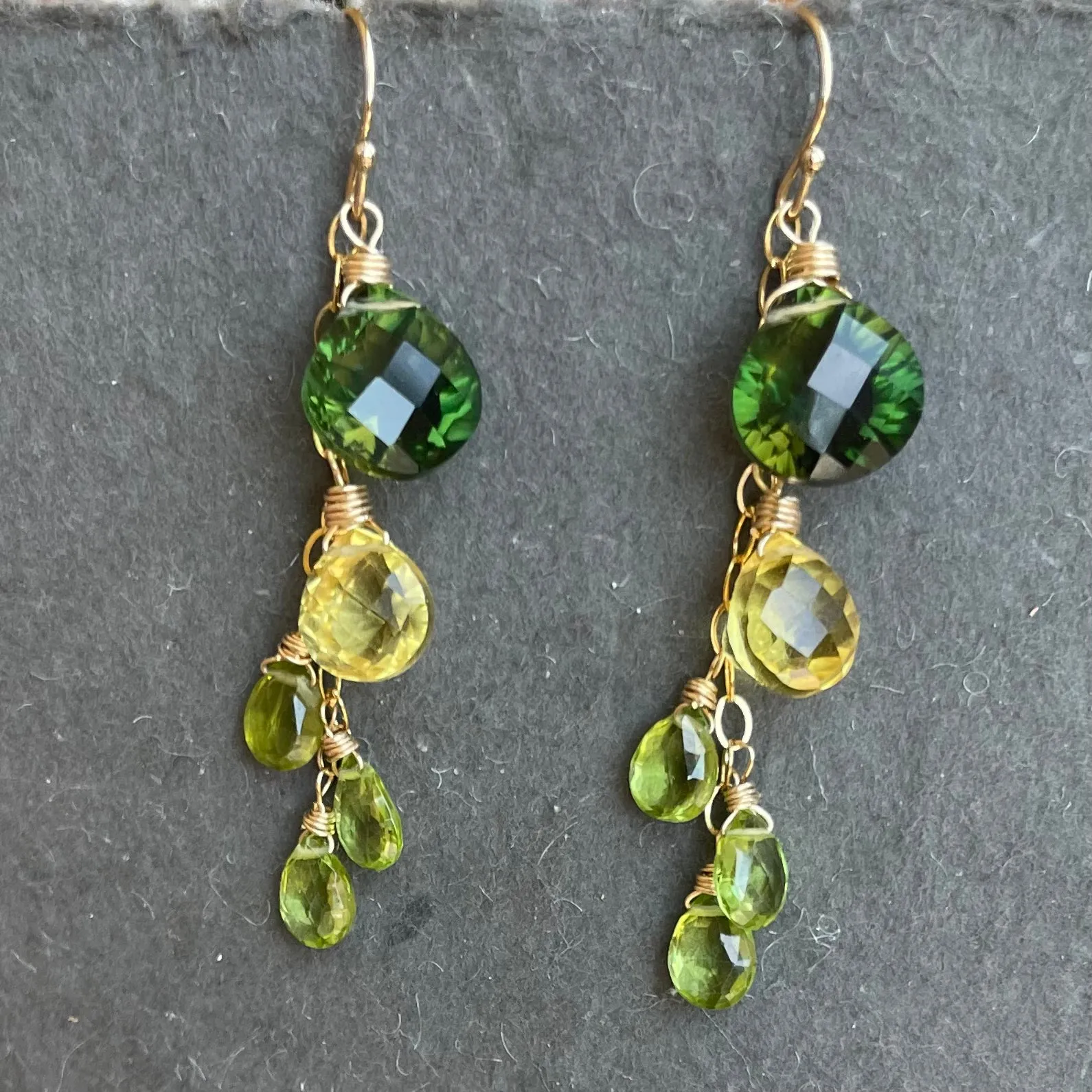 Bicolor Lemon Lime Cascade Earrings