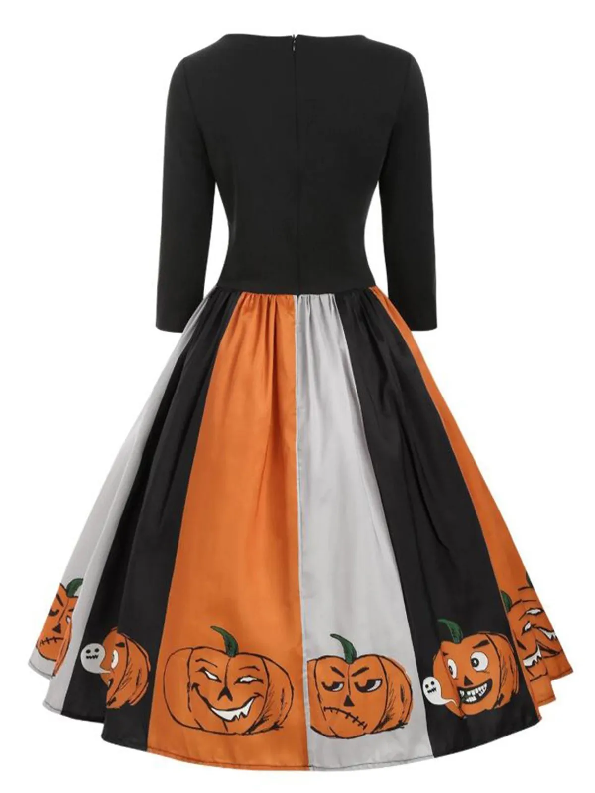 Black 1950s Halloween Pumpkin Dress