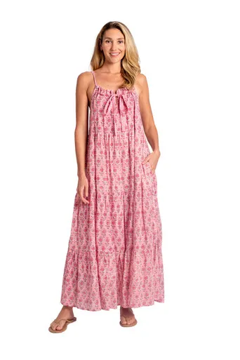 Bleu Azure Boho Sundress, Pink