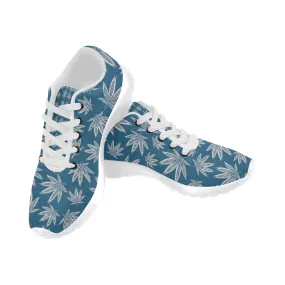 Blue and Gray Weed Pattern Men’s Running Shoes