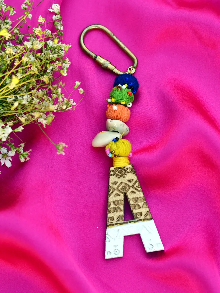 Boho Alphabet Keychain Bagcharm