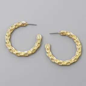 Braided Metal Hoop Earrings