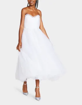 BRIDE VIBES TULLE DRESS WHITE