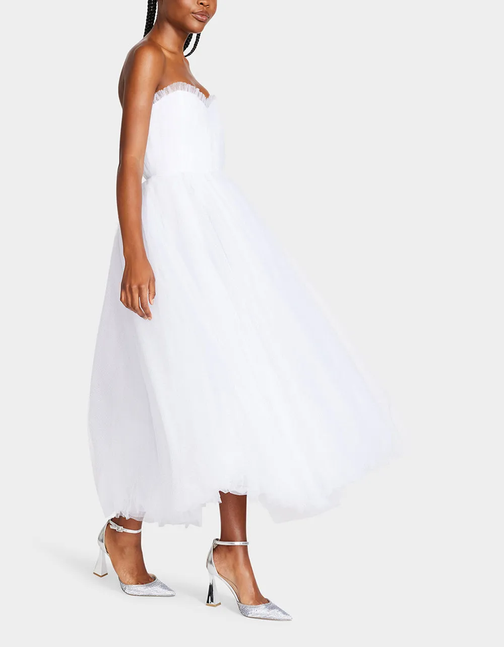 BRIDE VIBES TULLE DRESS WHITE