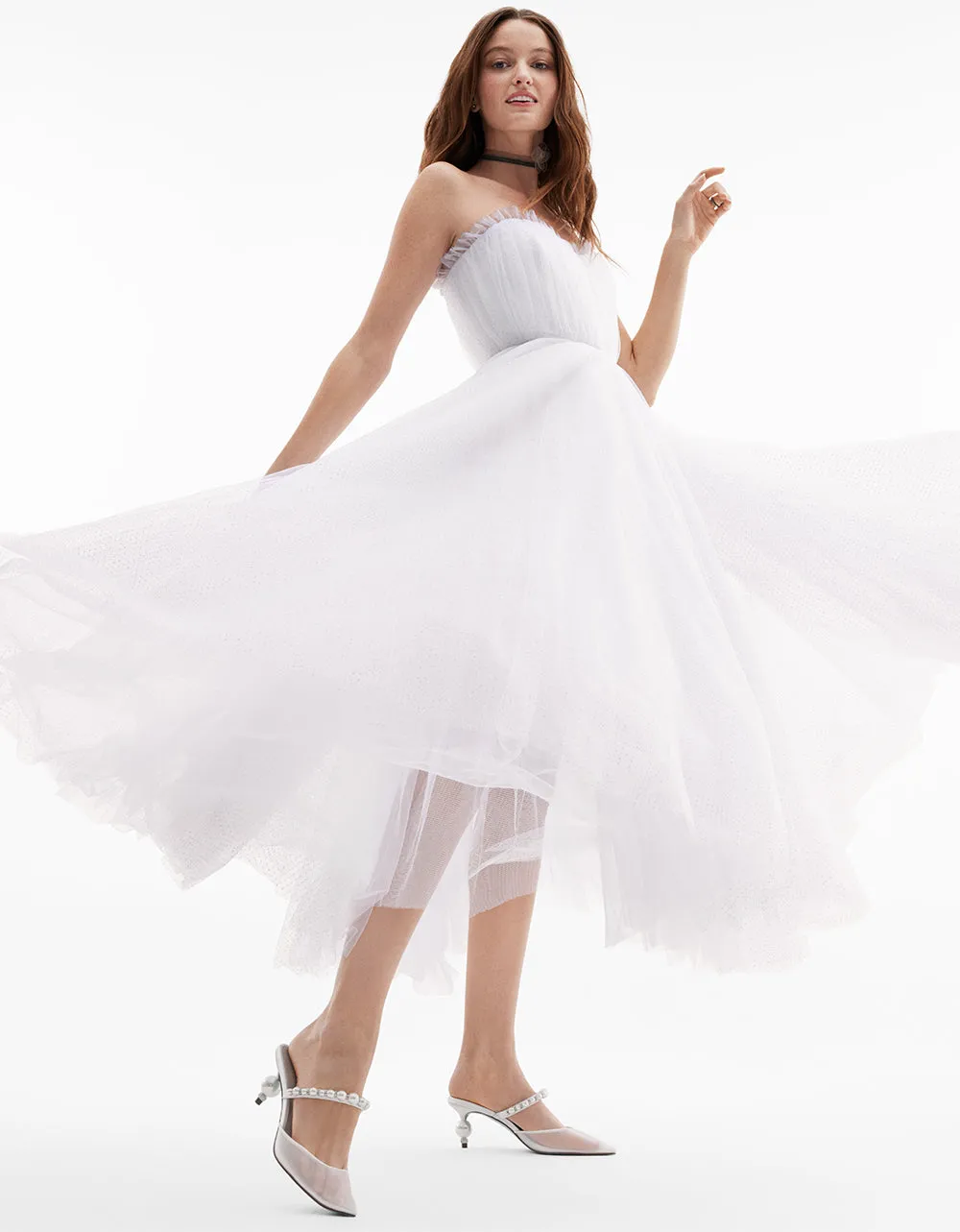 BRIDE VIBES TULLE DRESS WHITE