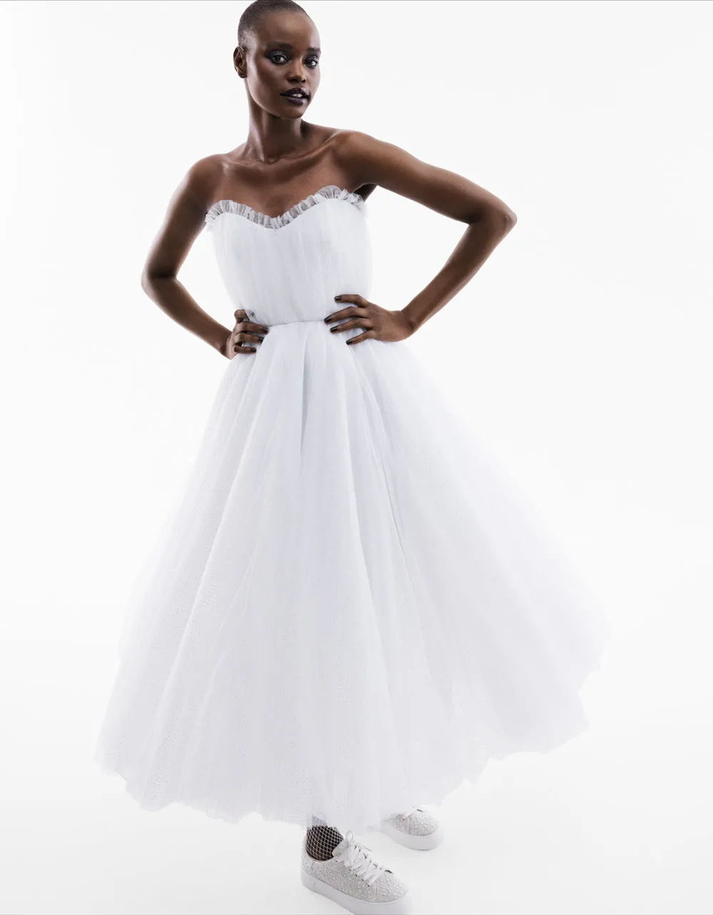 BRIDE VIBES TULLE DRESS WHITE