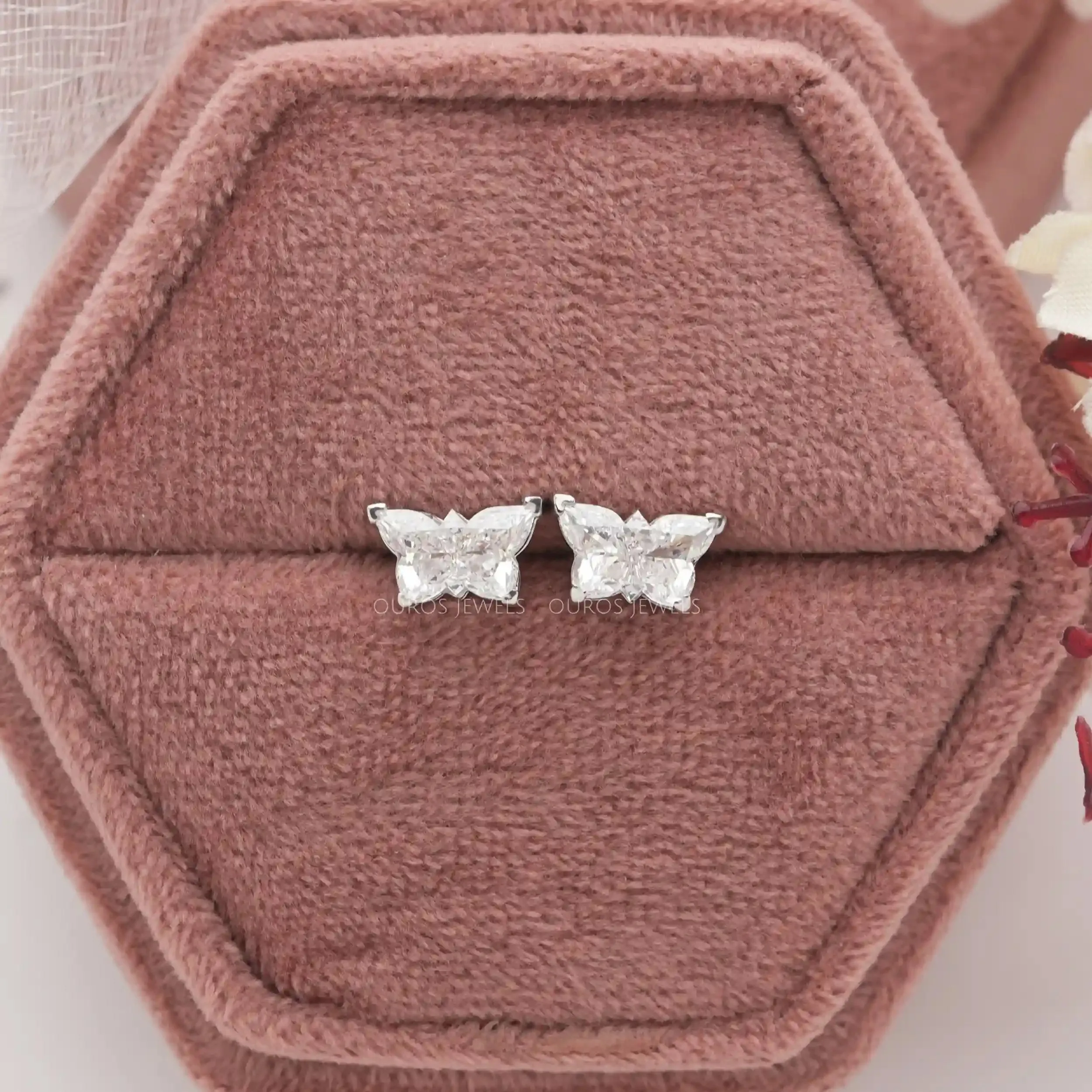 Butterfly Cut Lab Grown Diamond Stud Earrings