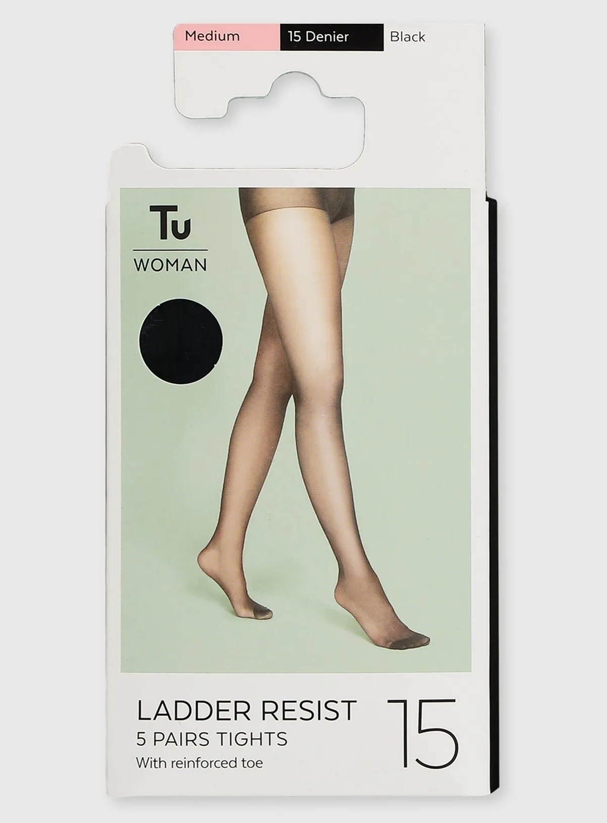 Buy Black 15 Denier Ladder Resistant Tights 5 Pack XL | Tights | Tu