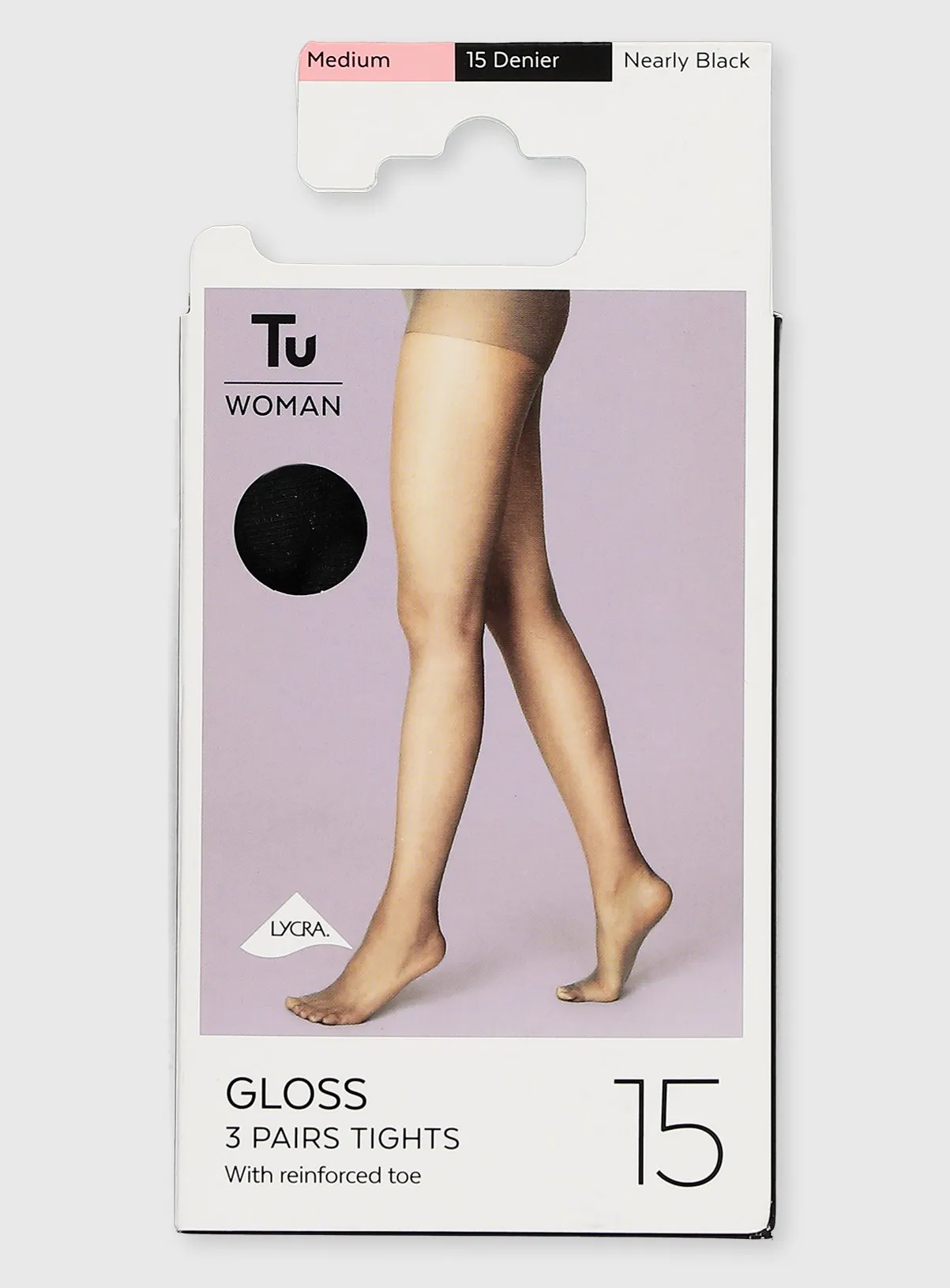 Buy Nearly Black 15 Denier Gloss Tights 3 Pack L | Tights | Tu