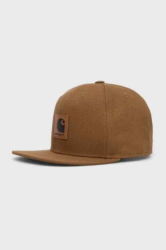 Carhartt WIP cotton baseball cap brown color