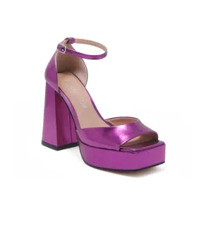 Chelsea Crew 1970s Metallic Pink Platform Chaser Heels