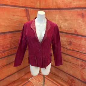 CHI CARLOS FALCHI FUSCHIA SUEDE JACKET SIZE LARGE TCC