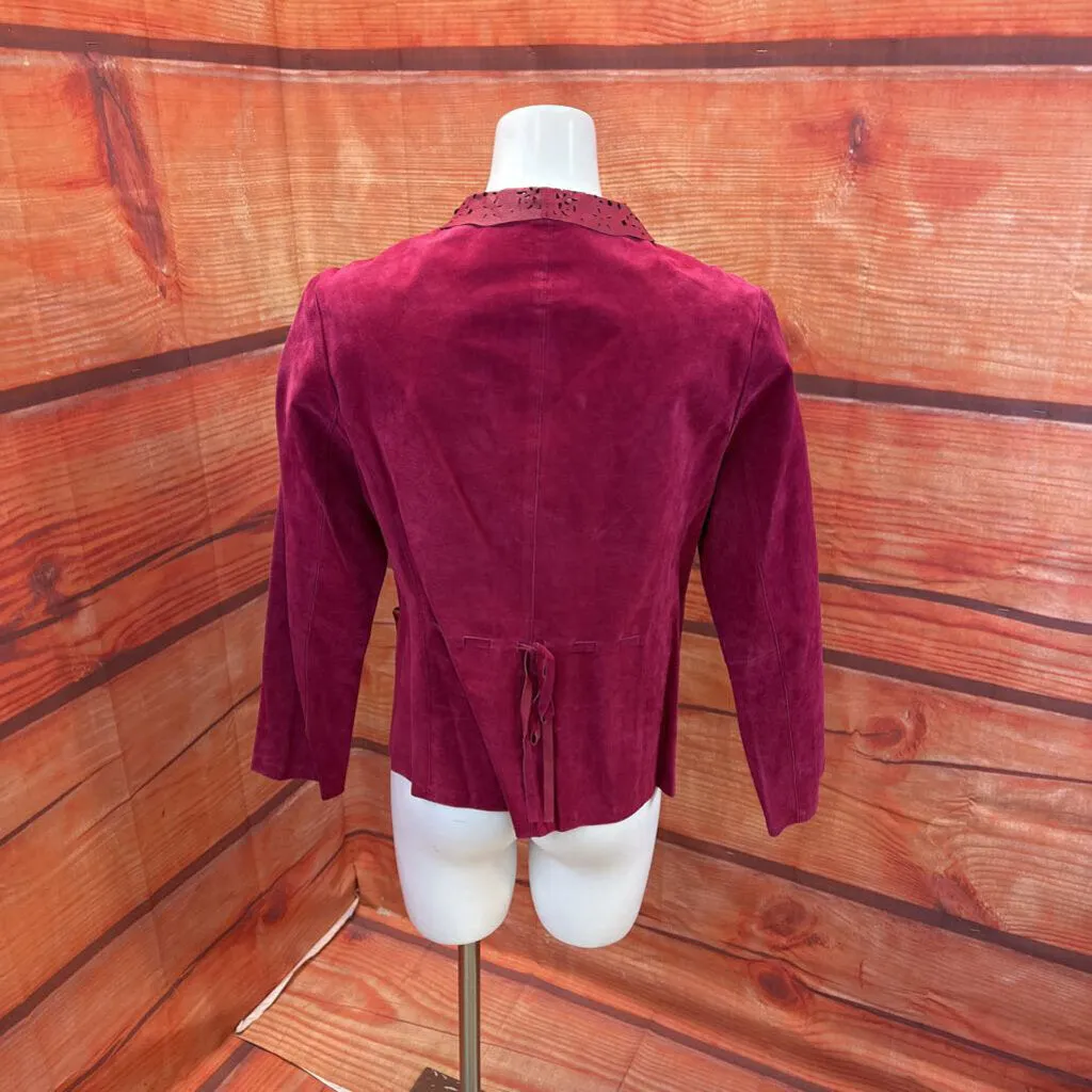 CHI CARLOS FALCHI FUSCHIA SUEDE JACKET SIZE LARGE TCC