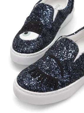 Chiara Ferragni Women's Navy Glitter Winkeye Sneaker