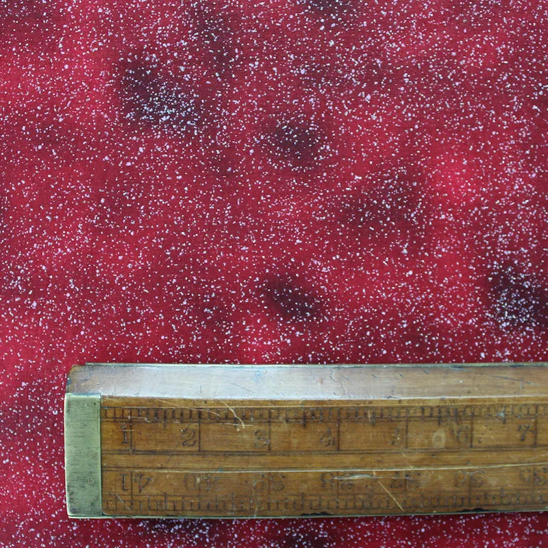 Christmas Cotton - Deep Red - Glitter Storm