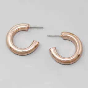 Color Dipped Metal Tube Hoop Earrings