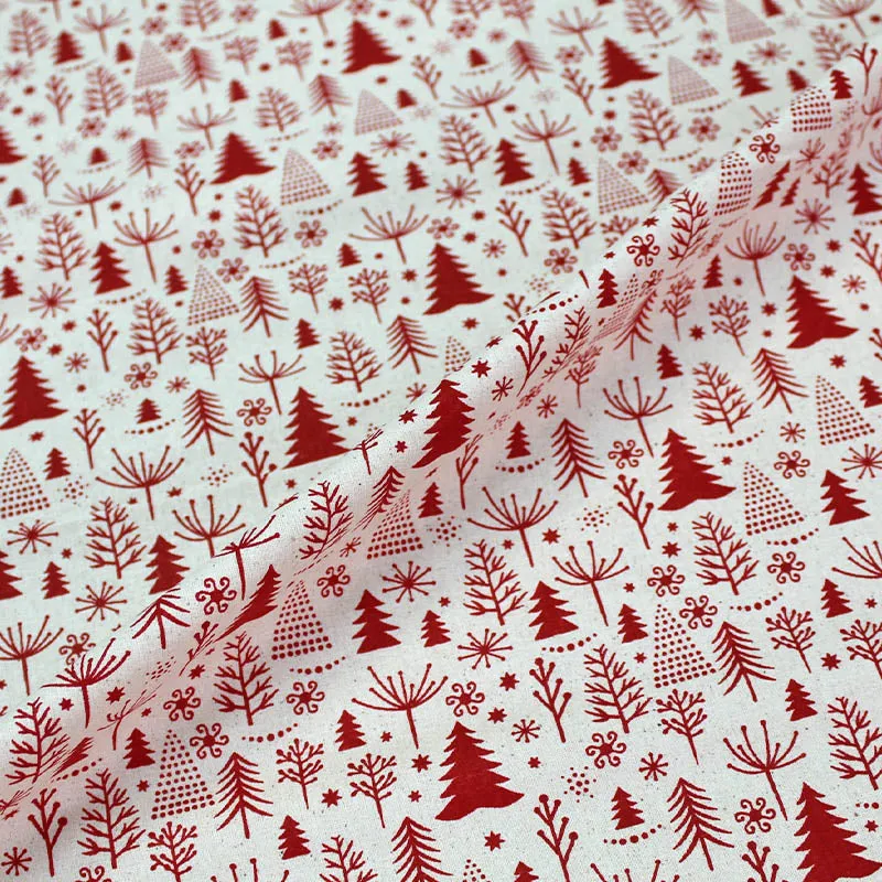 Cream Christmas Craft Cotton - Scandi Trees