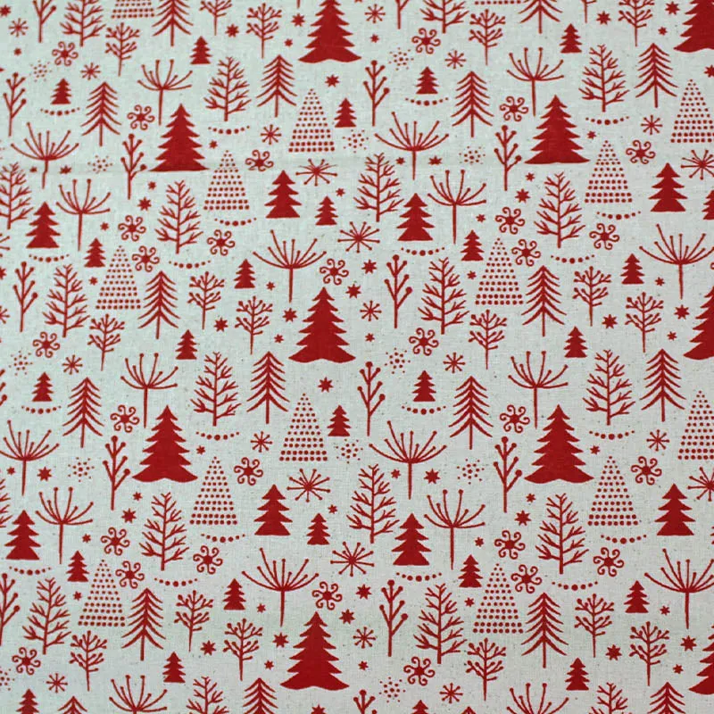 Cream Christmas Craft Cotton - Scandi Trees