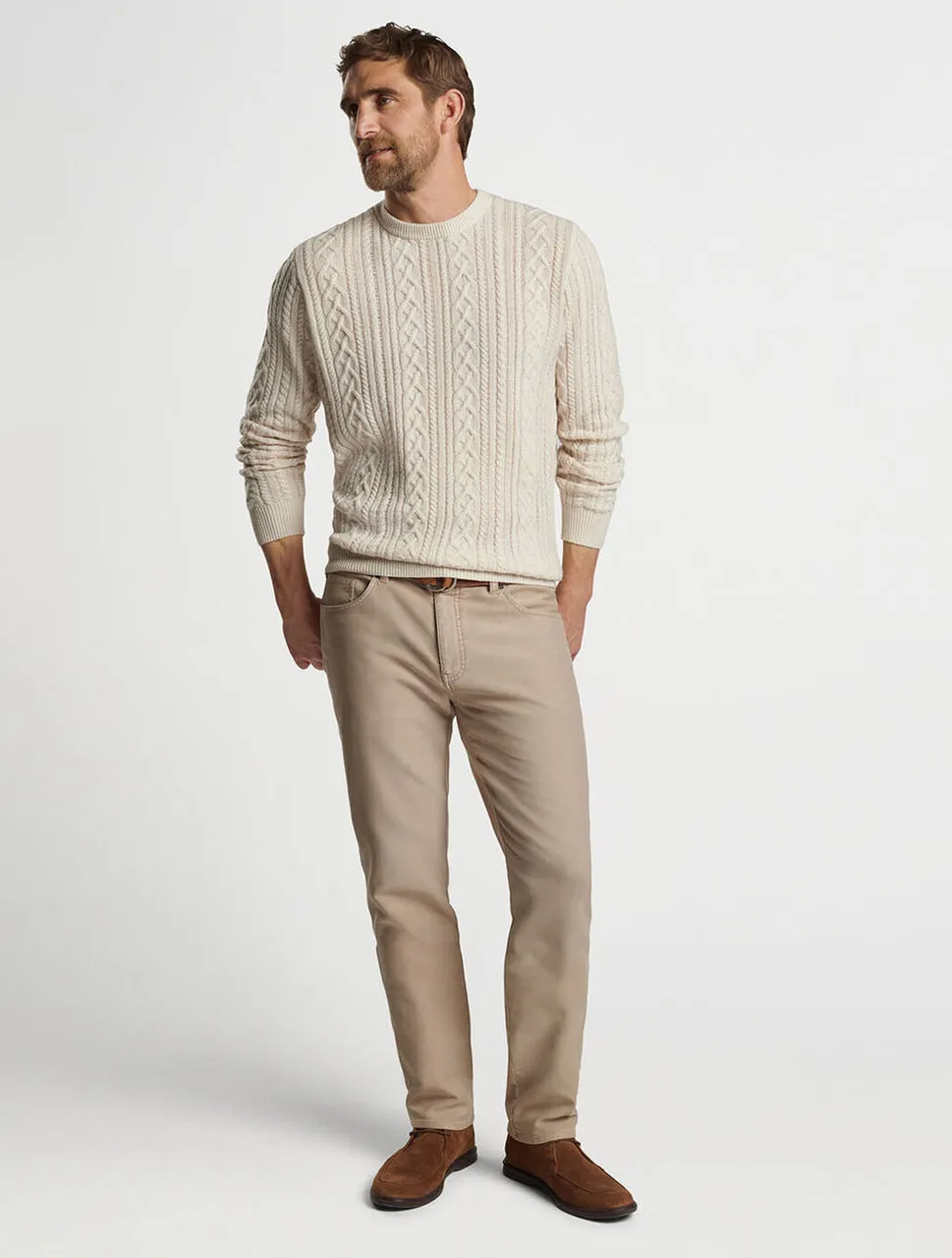 Crescent Ridge Cable Knit Sweater | Peter Millar