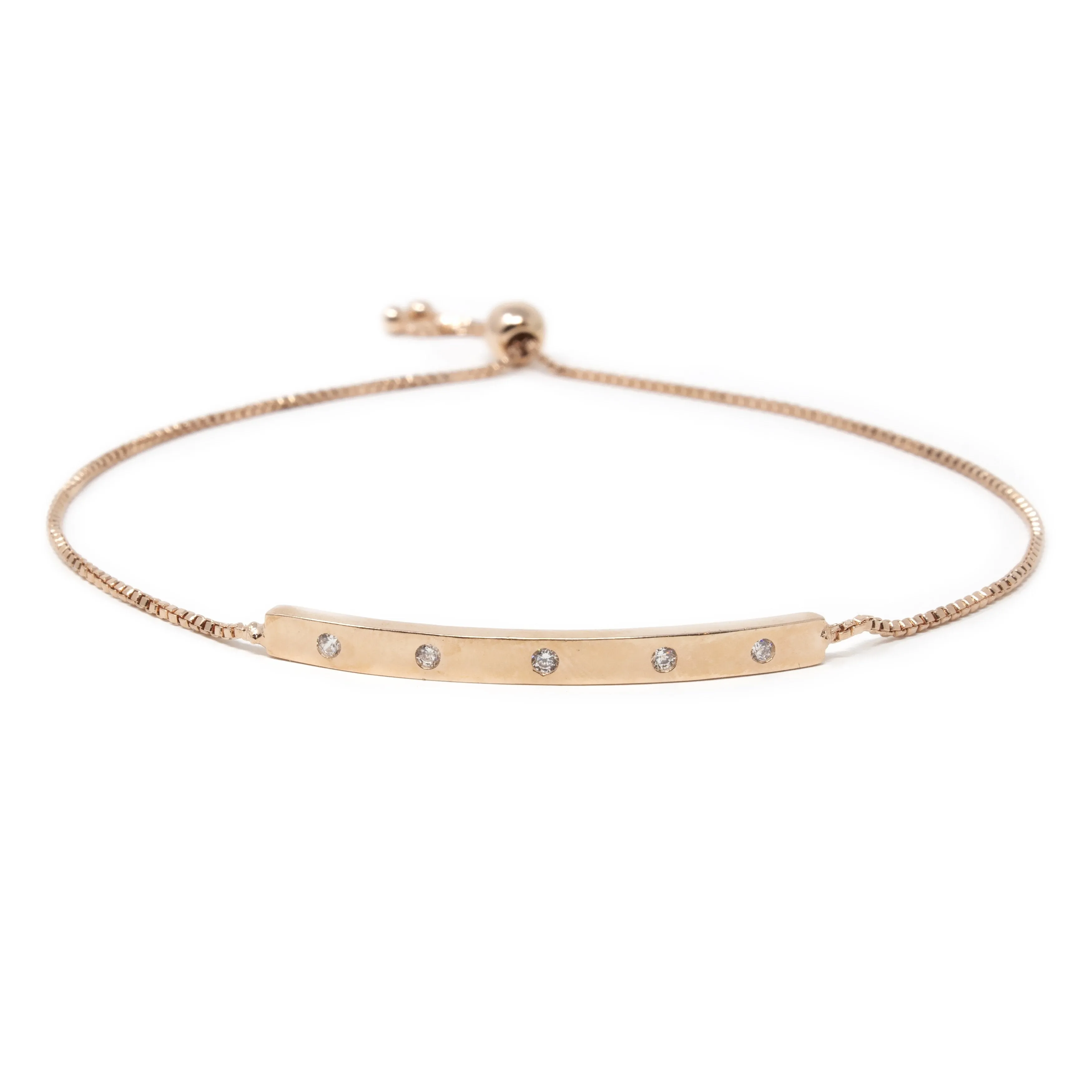 Crystal Slide Bracelet Rose Gold Tone