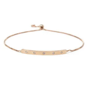 Crystal Slide Bracelet Rose Gold Tone