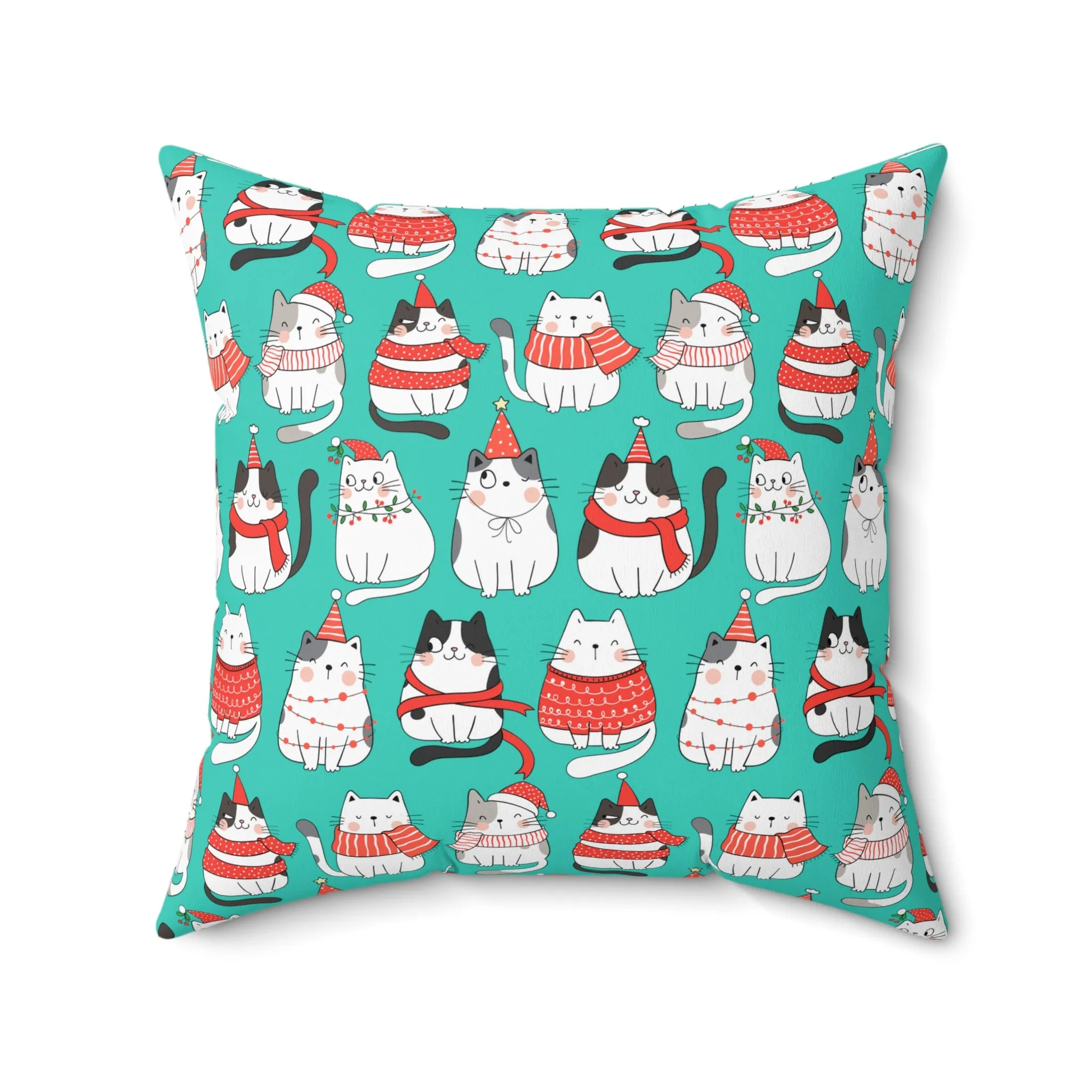 Cute Cats Pattern Christmas Pillow