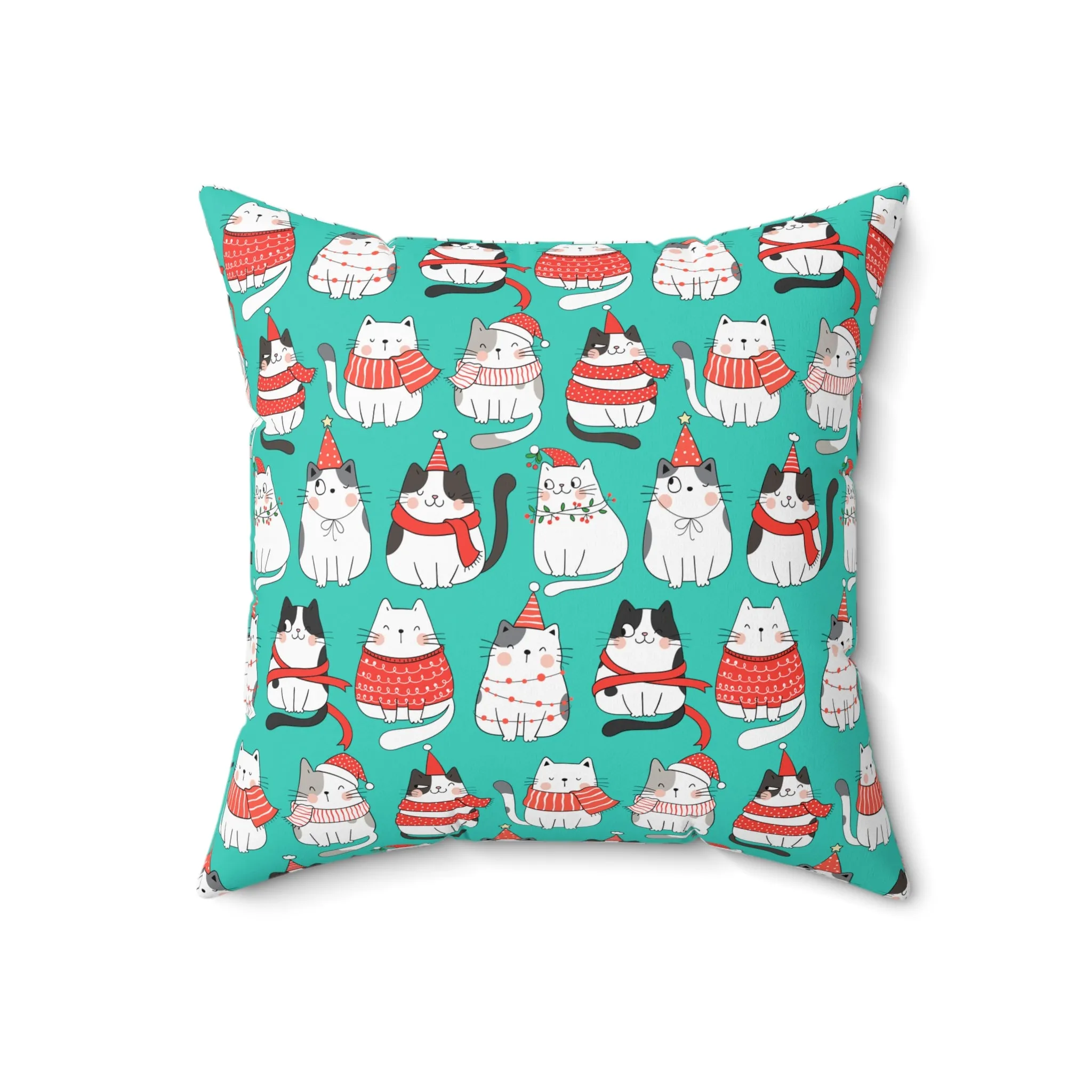 Cute Cats Pattern Christmas Pillow