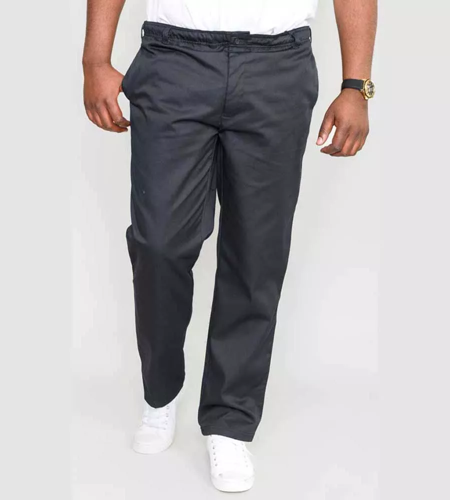 D555 Big Mens Black Rugby Trousers Pants Full Elasticated Wais (BASILIO BLACK)