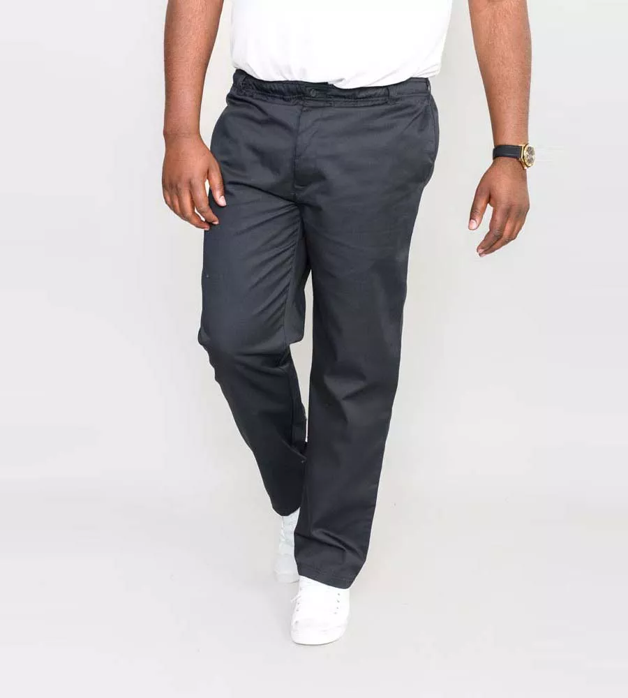 D555 Big Mens Black Rugby Trousers Pants Full Elasticated Wais (BASILIO BLACK)