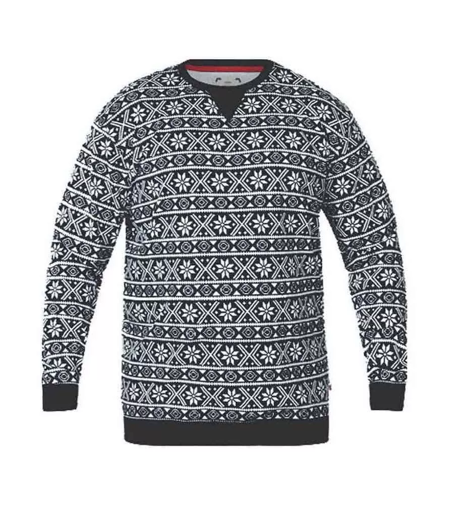 D555 Mens AOP FairIsle Print Christmas Sweatshirt (ADVENT)